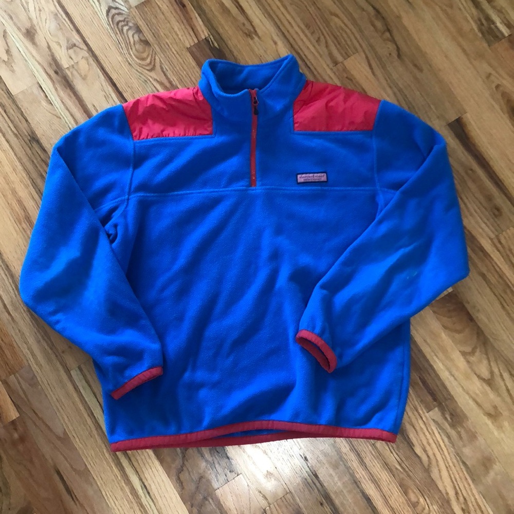 Vineyard Vines Blue Fleece Jacket Coat Lightweight Preppy Outdoors Spring L